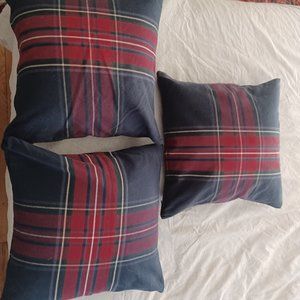 Set of 3 Plaid Throw Pillows
